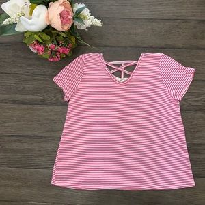 Blu pepper girls striped tee size medium girls